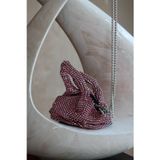 Moom Bag Pembe Taşlı Çift Saplı Zincirli Abiye Çanta