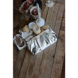 Moom Bag silver metal aksesuarlı büzgülü el çantası
