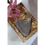 Moom Bag silver taşlı üçgen form abiye el çantası
