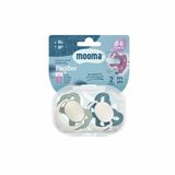 Mooma Clown & Butterfly Silikon Emzik 2’li No:1 (0–6 Ay) Ball Blue & River Green Saklama Kabı Hediyeli - Mavi - Yeşil - 0 - 6 Ay