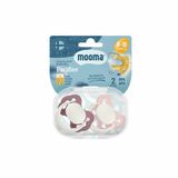 Mooma Clown & Butterfly Silikon Emzik 2’li No:2 (6–18 Ay) – BPA & BPS İçermez, Saklama Kabı Hediyeli - Mor - Pembe - 6 - 18 Ay
