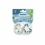 Mooma Clown & Butterfly Silikon Emzik 2’li No:3 (18 Ay+) Ball Blue & River Green Saklama Kabı Hediyeli - Mavi - Yeşil - 18+ Ay