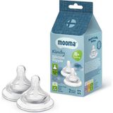 Mooma Kindy 2li Biberon Emziği 18+ Ay Silikon ve Anti-Kolik Valfli Konforlu Beslenme - Şeffaf