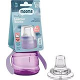 Mooma Kindy Alıştırma Bardağı 200 ml 6+ Ay Bebek Moru - Renkli