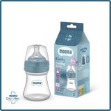 Mooma Kindy Antikolik PP Biberon 150 ml 0–6 Ay (Yavaş Akış) – Bowl Blue - Pastel Mavi