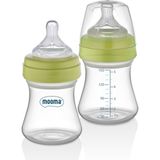 Mooma Kindy Antikolik PP Biberon150 ml 0- 6 Ay (Yavaş Akış) - Nehir Yeşili