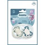 Mooma Naturalfeel™ Premium Doğal Hissiyatlı Ortodontik Ultra Yumuşak Silikon Emzik 0-6 Ay Ball Blue ve River Green - Çok Renkli - Yok