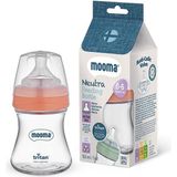 MOOMA Neutra Antikolik Tritan Biberon 150 ml 0-6 Ay (Yavaş Akış) - Mercan - Pembe