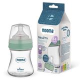 Mooma Neutra Antikolik Tritan Biberon 150Ml (0-6 Ay) Yavaş Akış - Sage Green