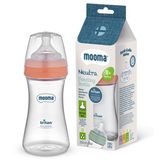Mooma Neutra Antikolik Tritan Biberon 250Ml (18Ay+) Hızlı Akış - Coral Pink