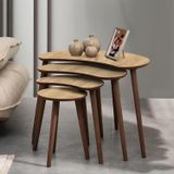 MOON 4LÜ MDF AHŞAP ZİGON SEHPA - MEŞE