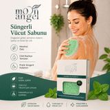Moon Angel Süngerli Sabun Doğal Güzellik Menthol Extract Vücut Sabunu - Yeşil