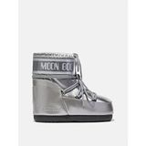 Moon Boot Icon Low Glance Kadın BOT-1409350 Düz Polyester Dış Materyal ile Kısa Düz Topuklu Şık Tasarım - Gümüş