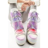 Moon Boot MB Icon Tie Dye Glacier Gray Snowboot Mor Kırmızı Sarı Batik Kadın Uzun Bot Gri