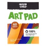 Moon Child Parmak boyama, çizim ve boyama için sanat kağıt pedi, 60 yaprak, çocuklar ve küçük çocuklar için multimedya boya kullanımı, mumsuz ağır stok boya kalemi ve projeler için