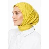 Moon Desen İpeksi Jakar Eşarp Oliv Yeşili