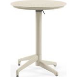 Moon Katlanır Masa Ø60 cm - Bahçe, Balkon, Kafe, Restoran İçin, İç ve Dış Mekan Bej