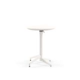 Moon Katlanır Masa Ø60 cm - Bahçe, Balkon, Kafe, Restoran İçin, İç ve Dış Mekan Süt Beyaz