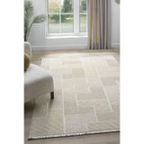 Moon Krem Vizon Halı Bukleli Yumuşak Dokulu İskandinav Dokuma Halı Salon Halısı 13823A Krem Vizon 160 x 230
