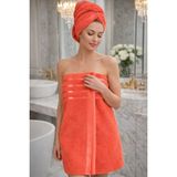 Moon Secret %100 Pamuk 70X140 Banyo Havlusu 550 gr Yüksek Emici Yumuşak Doku - 70 x 140 cm - Turuncu