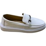 Moon Shoes Erkek Düz Taban Hakiki Deri Nubuk Cilt Günlük Ayakkabı - Beyaz