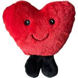 Moon Toys Peluş Ayaklı Gülen Kalp Yastık 30 cm - 20 x 30 cm - Kırmızı