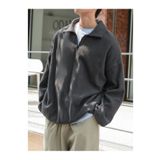 MOONBULL Erkek Sol Göğüs Etiket Detaylı Yarım Fermuarlı Oversize Polar Sweatshirt