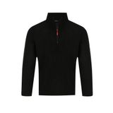 MOONBULL Erkek Tüylenme Yapmaz Fit Bato Yaka Soğuk Geçirmez Siyah Polar Sweatshirt