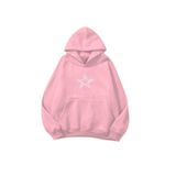 MOONBULL Kadın Star Yıldız Taş Baskılı Oversize Kanguru Cepli Kapüşonlu Sweatshirt