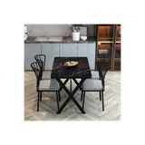 MOONCAPELLA 4 Sandalye 1 Masa Takımı Mutfak Masası Sandalye 70x110 cm Masa