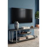 Mooncapella Çevir-Kur Tv Ünitesi, 2 Katlı Televizyon Sehpası, Minimalist, Dayanıklı, TV Standı Antrasit beyaz - Antrasit - Beyaz