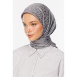 Mooncorn Gri Nova Desen Luxury Jakar Eşarp