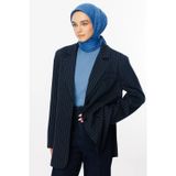 Mooncorn İndigo Viora Desen İpeksi Jakar Eşarp