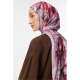 Mooncorn Pembe Rossel Desen Pamuk Şal