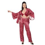 MOONGIRL Saten Üçlü Braledli Saten Pijama Takımı - 227