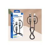 Mooni Tech Hızlı Şarj Kablosu 4in1 100W Type-C Lightning USB Çoklu Şarj Kablosu 1.2m