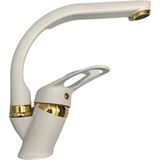Moonight Beyaz Gold Banyo Lavabo Bataryası Musluğu Çeşmesi - Altın