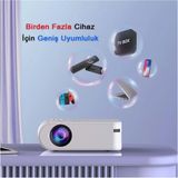 Moonix P62 Full Hd Destekli Wifi & Ios & Android Cep Tel Yansıtma Mini Projeksiyon Cihazı - Beyaz