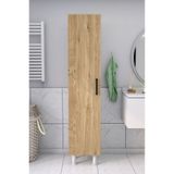 Moonlife 5 Raflı 160x30x32 cm Beyaz Çam Banyo Boy Dolabı