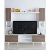 Moonlife Beyaz Ceviz İstanbul Dolaplı Kapaklı Tv Ünitesi