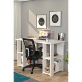 Moonlife Beyaz Hipo Kitaplıklı Çalışma Masası Modern Tasarım ve Suntalam Malzeme ile Ergonomik Kullanım - Y: 75 cm D: 50 cm G: 120 cm