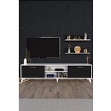 Moonlife Beyaz Siyah Zümrüt Tv Ünitesi