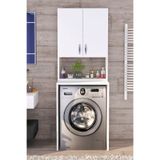 Moonlife Beyaz Üst Dolaplı Çok Amaçlı Çamaşır Makinesi Dolabı