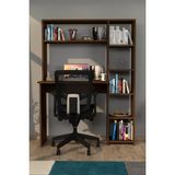 Moonlife Duru Modern Tasarımlı Kitaplıklı Çalışma Masası Ceviz Suntalam Malzeme ile Dayanıklı Yapı - Y: 140 cm D: 40 cm G: 114 cm