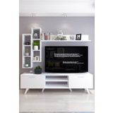 Moonlife İstanbul Dolaplı 2 Beyaz Ceviz Michonne Tv Ünitesi