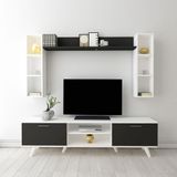 Moonlife Istanbul Dolaplı Tv Ünitesi 1 Beyaz Siyah - Beyaz - Siyah