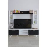Moonlife İstanbul Dolaplı Tv Ünitesi 1 Beyaz Siyah