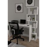 Moonlife Koordinat Pratik Kitaplıklı Çalışma Masası Beyaz