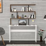 Moonlife MNLFCM004 Siyah Kaya Kitaplıklı Çalışma Masası