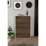 Moonlife Mobilya 3 Kapaklı Kayar Raflı Ayakkabılık Ceviz
